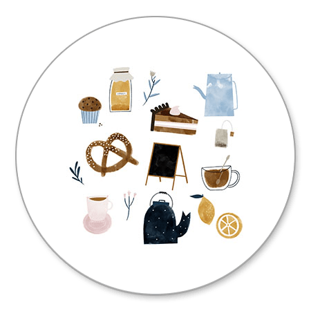 High tea illustraties